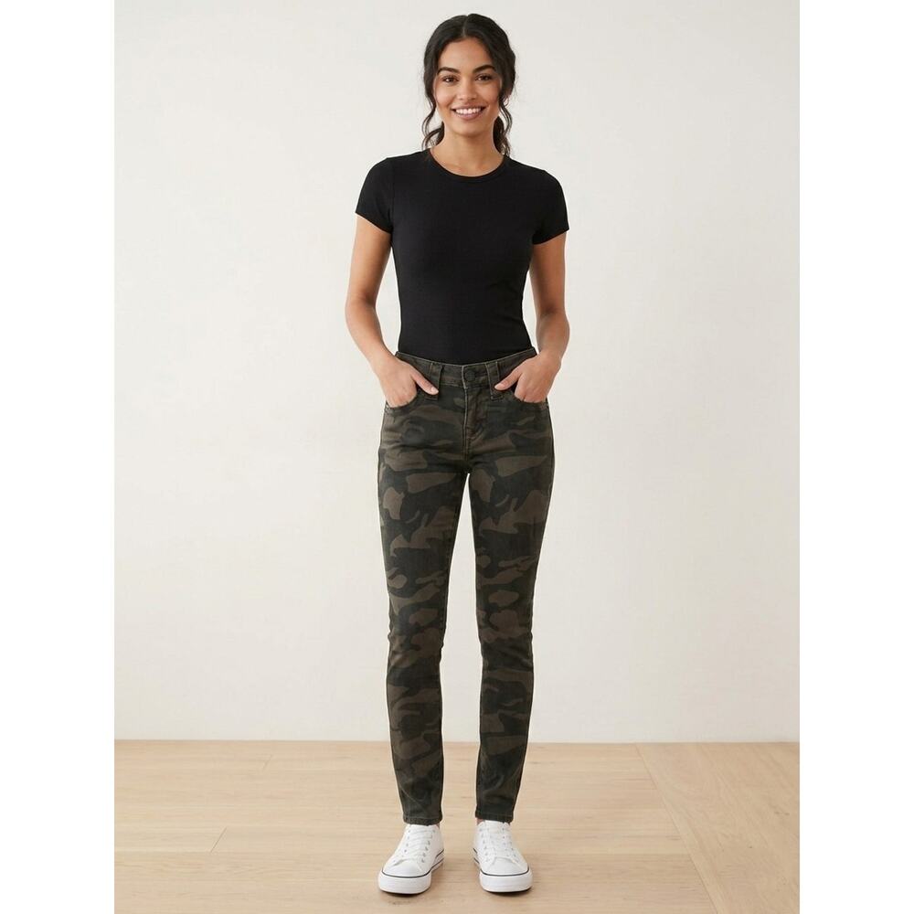 True Religion Section Legging Jeans Womens 26 Flap Pockets Acid Wash Skinny Camo